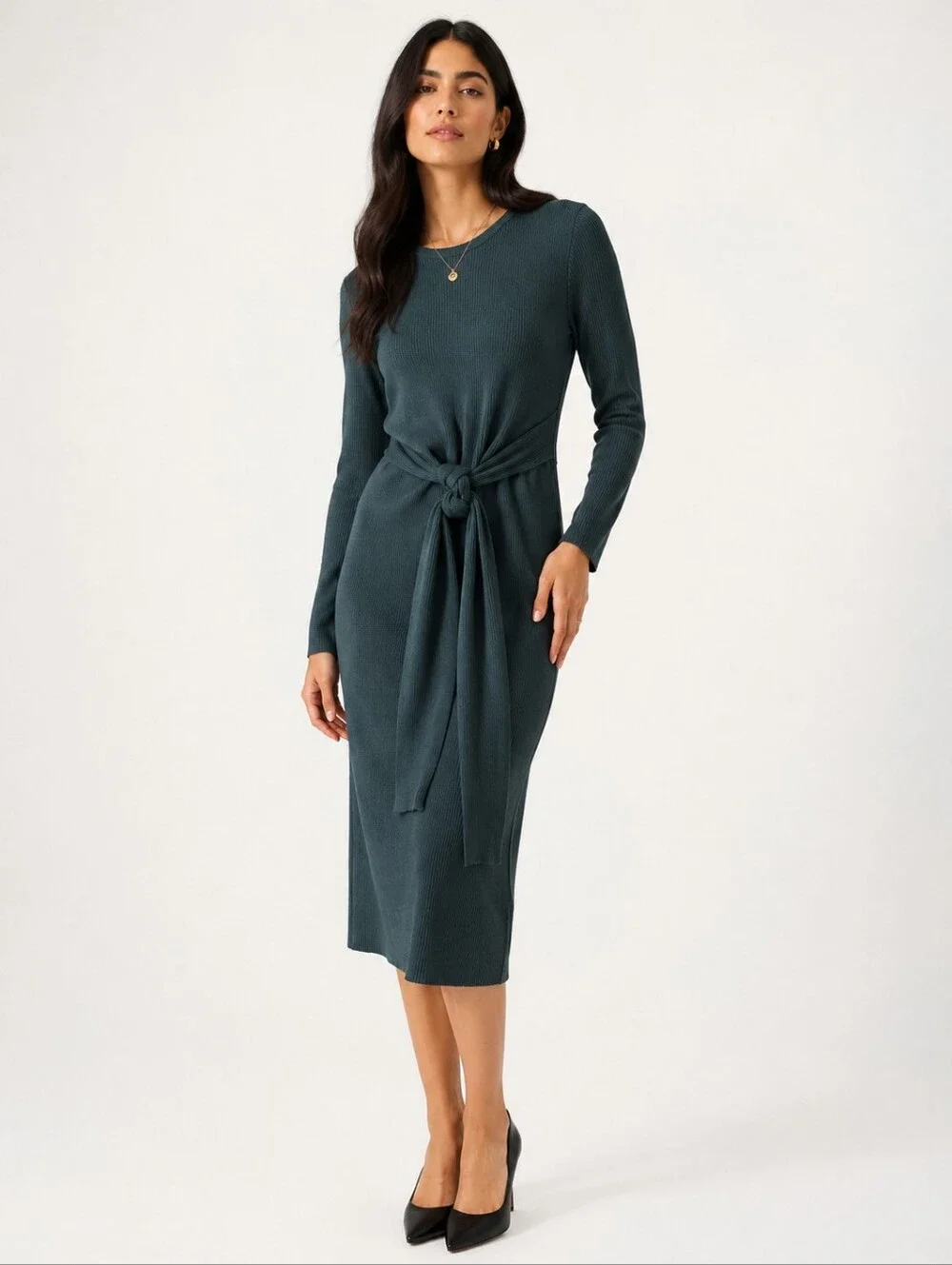 adelyn rae green dress Adelyn Rae Rylee Long Sleeve Pleated Mini Dress, Womens, XS, Green